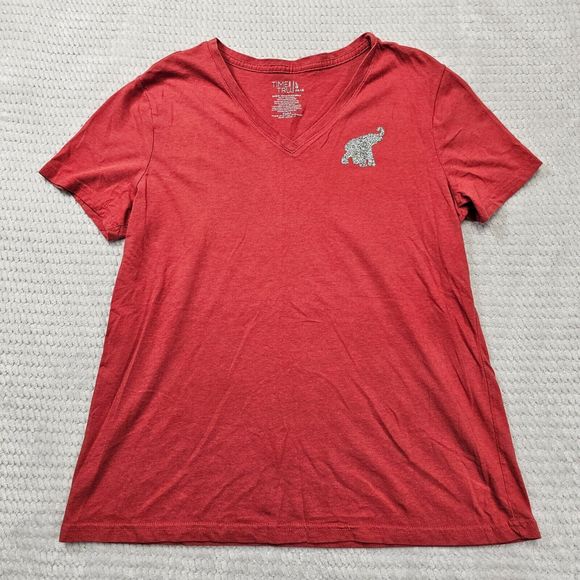 Women's Time &Tru Personalized Alabama Elephant Shirt Size Large Glitter - Picture 1 of 12